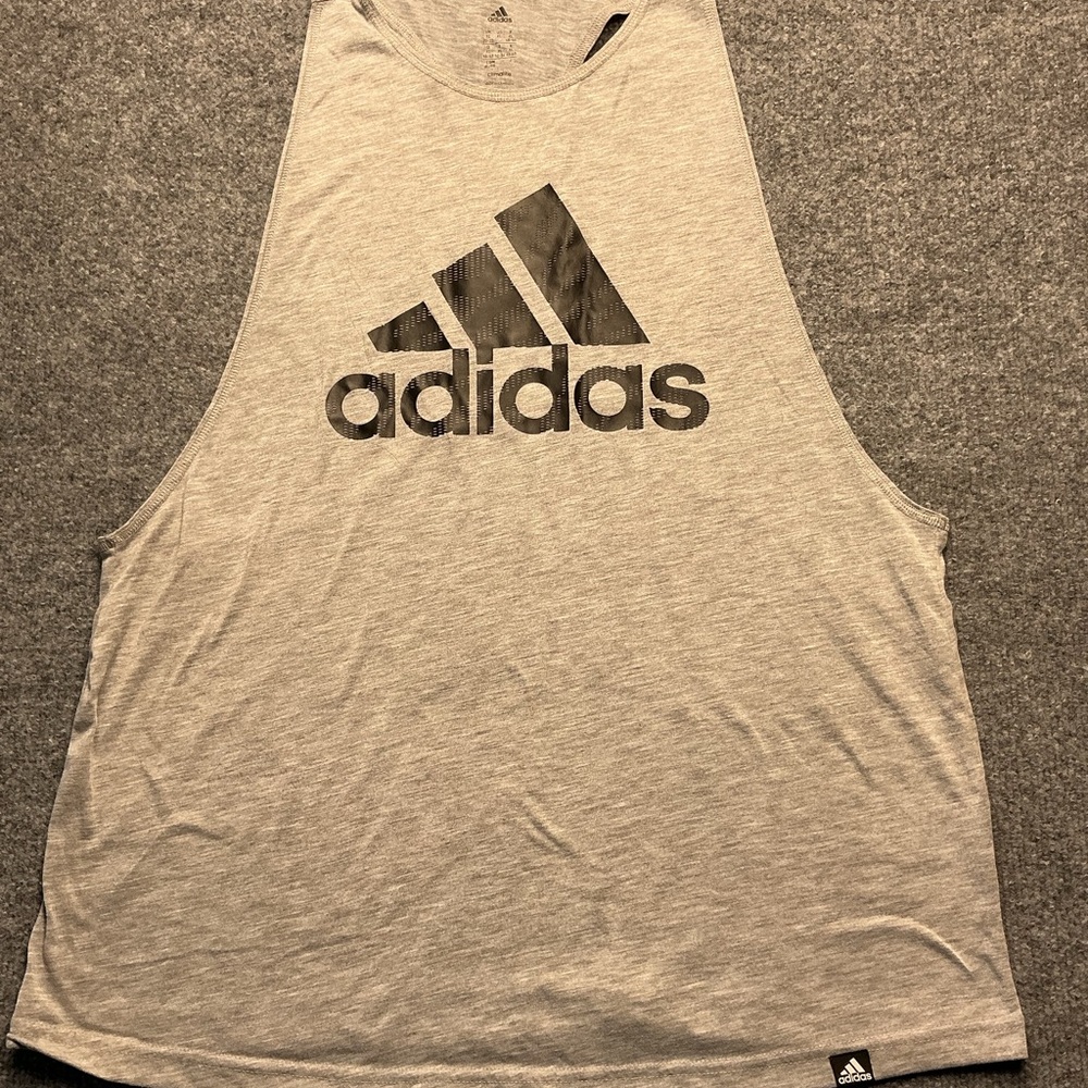 Adidas Heathered Gray Climalite Tee